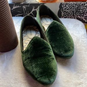 Birdies Heron velvet green flats 6.5